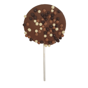 Milk chocolate crunchy lollipop