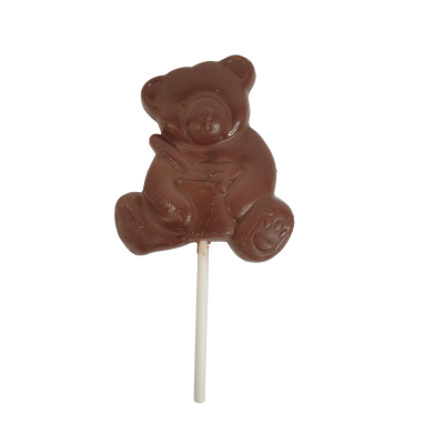 Milk chocolate teddy bear lollipop