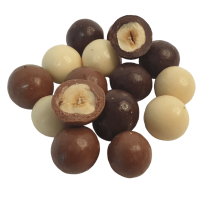 Chocolate-covered hazelnuts