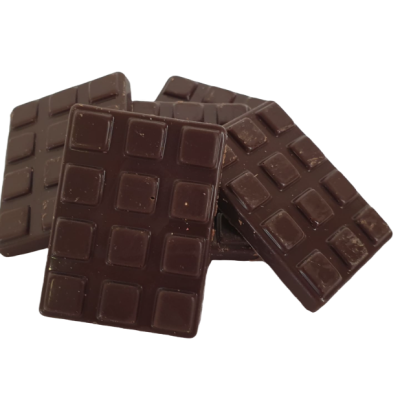 Mini dark chocolate bars without sugar
