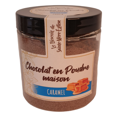 Hot chocolate powder with caramel